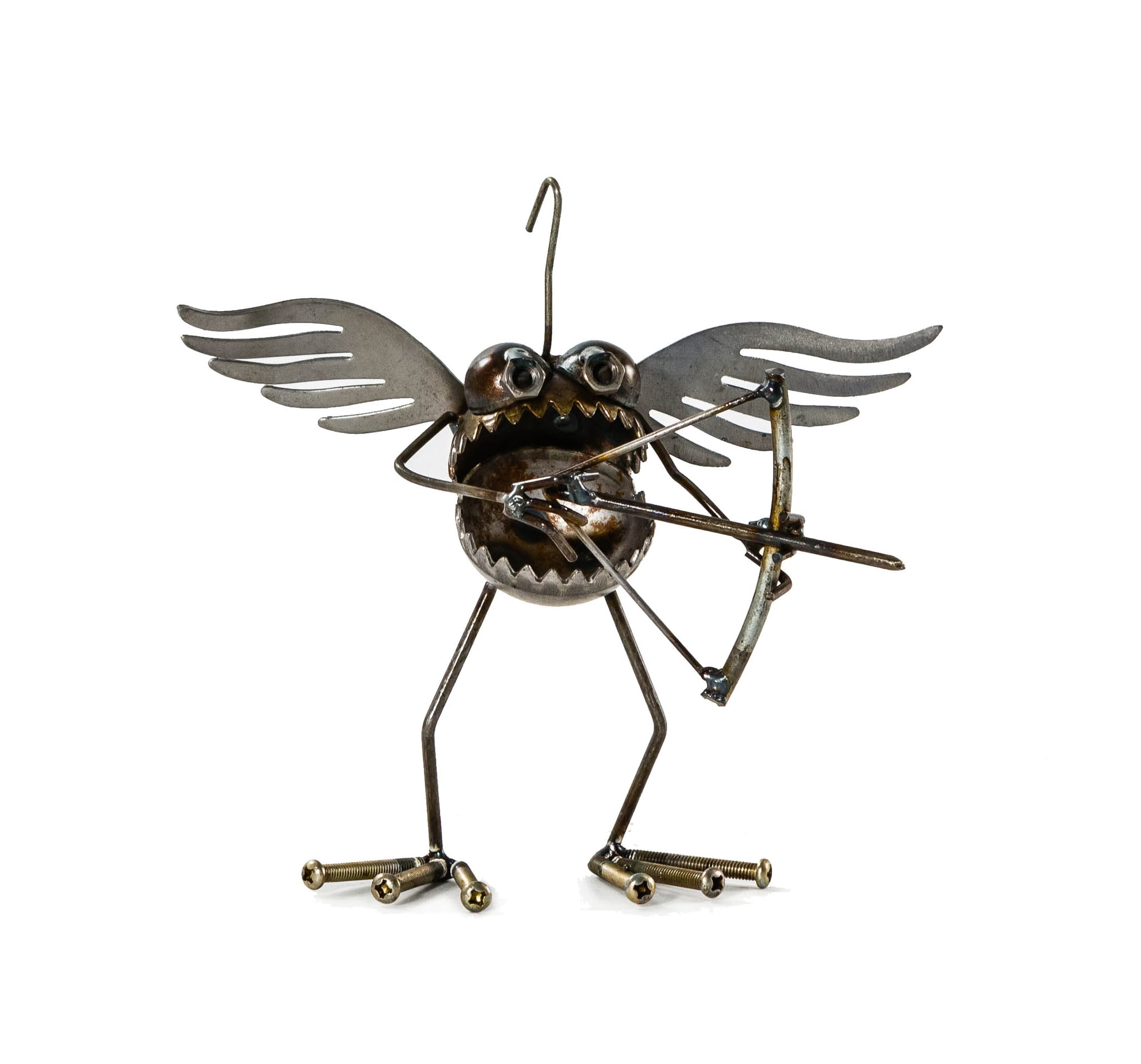 metal gnome sculpture