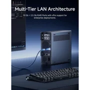 MINISFORUM MS-02 Ultra Workstation Core Ultra 9 285HX(24C/24T) 32GB RAM 1TB SSD Mini PC, HDMI|USB4|2xUSB4 V2 Output, 4xDDR5 SODIMM Slot, 4xSSD Slot, 2x25G SFP+, 1x10G RJ45, 1x2.5G RJ45 Port, WiFi7 PC