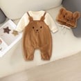 thumbnail image 7 of Zwiiyzr 2025 Infant Baby Girl Boy One Piece Outfit Solid Romper Long Sleeve Onesie Cotton Jumpsuit With Hat Outfits Baby Clothes Black, 7 of 7