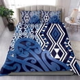 thumbnail image 2 of Nueva Zelanda Juego de Cama Aotearoa Kowhaiwhai Mix Taniko Art - Azul LT14, 2 of 6