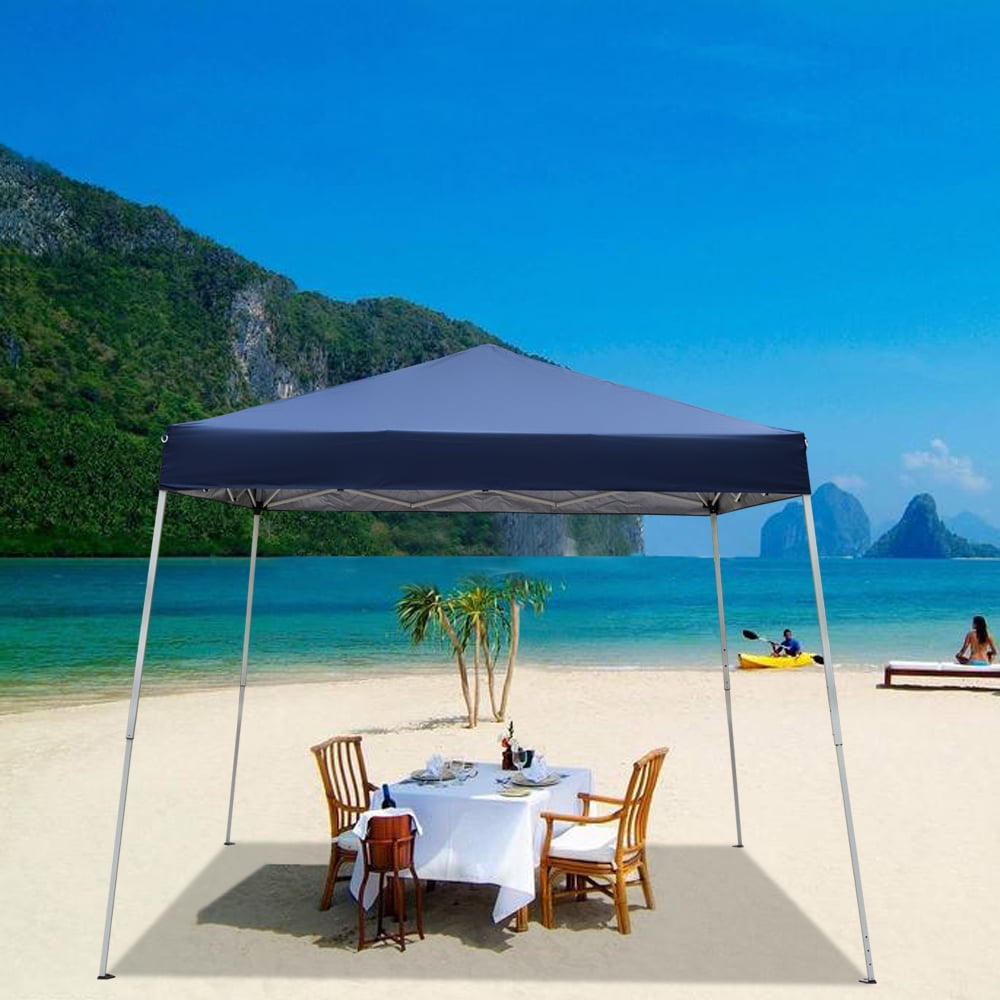 Kadyn 118" x 118" Blue Pop Up Outdoor Canopy, Portable Kadyn 118" x 118" Blue Pop Up Outdoor Canopy, Portable