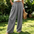 thumbnail image 6 of LWFFDAW Wide Leg Dress Pants for Women High Waist Baggy Slacks Pant Summer Lightweight Comfy Business Work Trousers with Pockets, 6 of 7