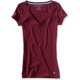 thumbnail image 1 of Aeropostale - Camiseta básica con cuello en V para mujer, color rojo, pequeño, 1 of 1