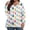 Light Blue, variant on Women's Fashionable Casual Long Sleeved Plus Size Print Top Plus Size Floral Print Top with Christmas Plant Print, Festive Design Loose Fit Tops,Cyan,L