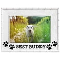 thumbnail image 3 of Isaac Jacobs 4x6 Resin Sentiments Dog Best Buddy Picture Frame, Display on Tabletop, Desk White, 3 of 4
