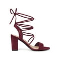 thumbnail image 3 of BLISSFUL STEP Lace Up Slingback Block High Heels Sandals for Women, 3 of 7