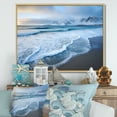 Designart "Coastal Tranquility White Wave Calm I" Extra Large Coastal