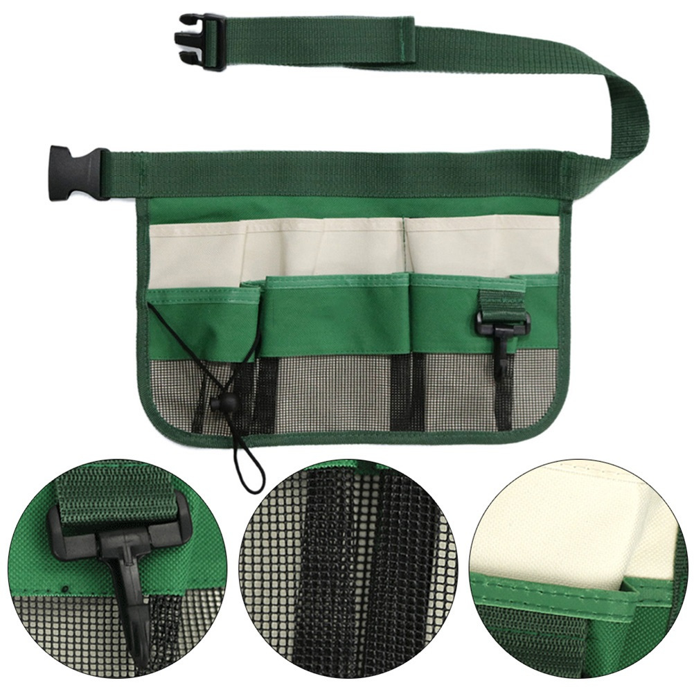 Garden Tool Waist Bag Oxford Cloth Tool Bag Gardening Tool Belt with 7 Pockets