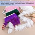 thumbnail image 4 of Uxcell Rooster Feather Trim Fringe, 2 Yards 3-5" Natural Fluffy Feather Trim for Crafting [Dark Green], 4 of 7