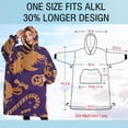 thumbnail image 4 of Oversized Wearable Blanket Hoodie,Halloween Spooky Icons Pattern Sherpa Blanket Hoodie with Super Pockets,Super Warm Fuzzy Pullover for Women & Men, 4 of 6