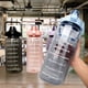 thumbnail image 3 of Botella de agua de 2 litros con pajita para mujer y niña, botella de viaje portátil grande, taza de Fitness deportiva, agua fría de verano con escala de tiempo, 3 of 4