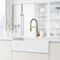 thumbnail image 4 of VIGO Matte Stone White Composite 36 in. Single Bowl Slotted Farmhouse Kitchen Sink with Faucet in Matte Gold and Accessories, 4 of 10