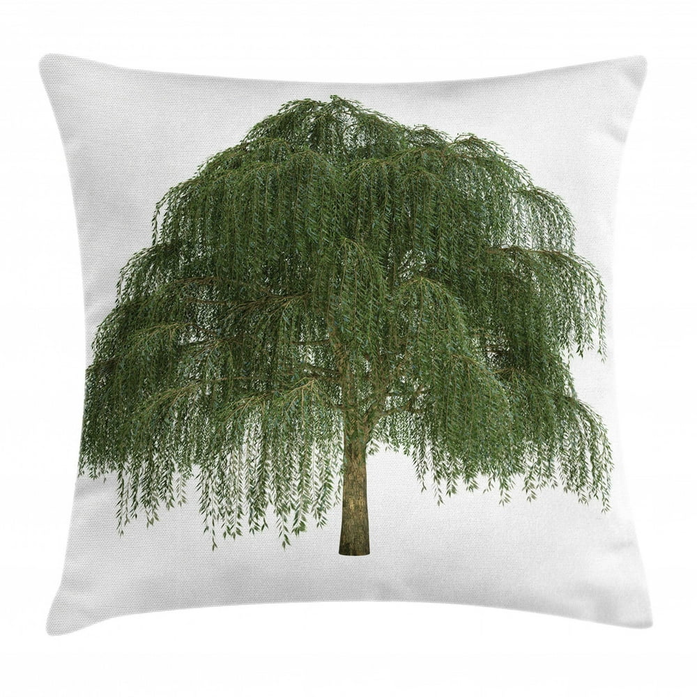 Willow Tree Throw Pillow Cushion Cover, Weeping Branches with Joyous