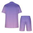thumbnail image 5 of BADHUB Big & Tall Short Sets for Men Gradient Athletic 2 Piece Outfit Crew Neck T Shirts and Drawstring Shorts Fashion Suit Summer Savings Summer Savings Purple XXXXXL, 5 of 6