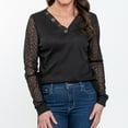 thumbnail image 5 of Elsie & Zoey Dru Lace Long Sleeve Thermal V-Neck Sweater for Women, 5 of 8
