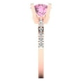 thumbnail image 3 of 1.71 ct Round Cut Simulated Pink Diamond Solitaire with Simulated Diamond Accents 14K Rose Gold Womens Engagement Ring, 3 of 5