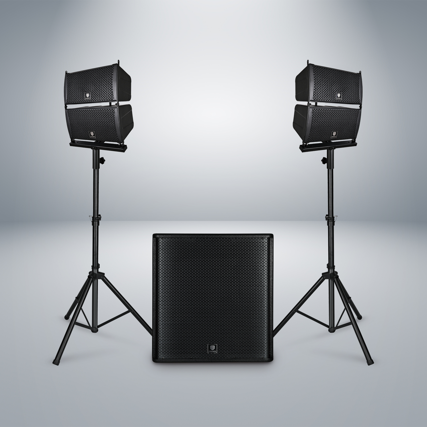 5000W P.M.P.O PRORECK CLUB 4000 18-inch 2.1 CHANNEL DJ/Powered PA Speaker System Combo Set 4x6.5-inch Line Array Speakers and 1x18 inch Subwoofers with Wireless/USB Drive Read/SD Card/Remote Control