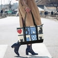 thumbnail image 4 of FORMRS Canvas Laptop Tote Bag for Women with 15.6" Computer Compartments Shoulder Handbag, Black Cats and Hearts, 4 of 7