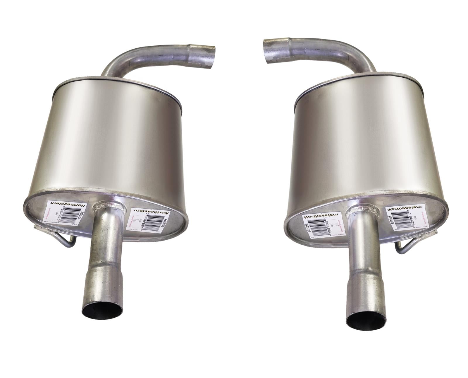 Stainless Steel Pair of Exhaust Mufflers Fits Nissan Altima 2009-2018 2.5L | Nissan Altima 2009-2012 3.5L - Direct Fit