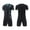Black, variant on SGFCWSX Mens Soccer Set 2 Piece V Neck Quick Dry Short Sleeve Shirt and Shorts Football Training Uniform Outfit Black Size XL