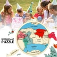 thumbnail image 2 of Rompecabezas de Mapa del Mundo de Madera para Niños de 3 A 6 Años, Juguete Interactivo de Aprendizaje de Geografía con Continentes y Océanos, Rompecabezas de Madera, 2 of 5