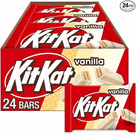 Kit Kat Vanilla – Crisp Wafer Candy Bars in Vanilla Flavored Creme, 24 Count Box (1.5 oz Each)