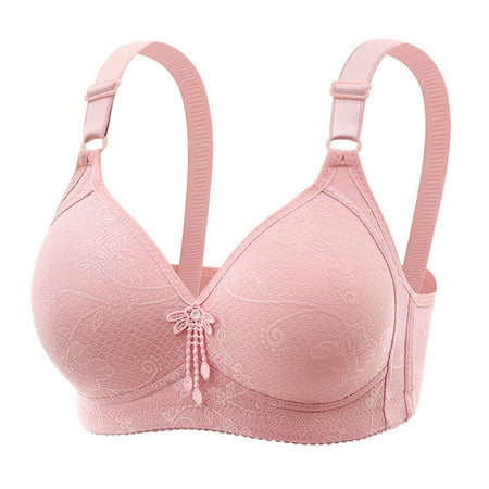 LLYWEY Wireless Bras for Women Support Clearance Lace Push up Bras Women Ladies Lace Bra Style-258 Women s Plus Soft Cup Bra Feature Adult Female T-Shirt Sports Bras Pinks 44B