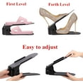 thumbnail image 3 of GFDYREE Lot de 10, Organisateur de Chaussures Réglable à 4 Niveaux, Support de Rangement à Double Étage pour Chaussures, Organisation de Placard (Noir), 3 of 5