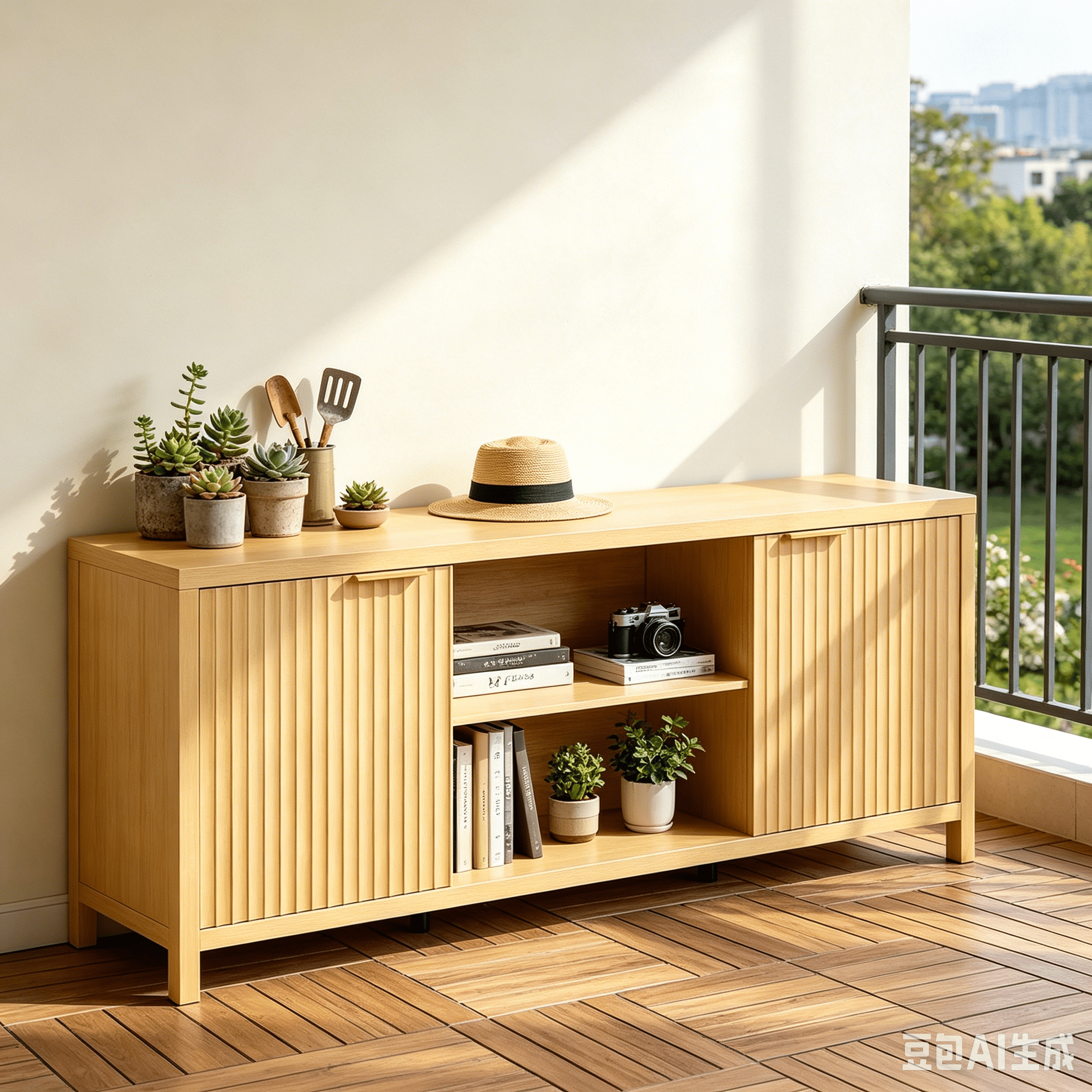 TV Stand for TVs up to 70 Inch, Media Console Cabinet with Adjustable Open Storage Compartment, Wood Entertainment Center 58.07"Lx15.75"Dx24.80"H for Living Room Bedroom