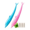 thumbnail image 1 of 2 Pack Silicone Cat Toothbrush Cat Catnip Toy Fish-Shaped, 1 of 5