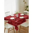 thumbnail image 2 of Red Geometric Rectangle Tablecloth, Vintage Minimalism Abstract Aesthetic Waterproof & StainResistant Tablecloth, Washable Oil-proof Table Cover for Dining/Party/Wedding/Camping/Buffet 60x84 In, 2 of 9