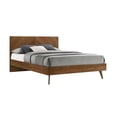 thumbnail image 3 of Benjara Nova Rem Queen Size Platform Bed-Chevron Pattern Headboard-Walnut Brown, 3 of 6