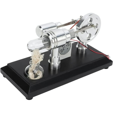 Hot Air Stirling Engine Model With LED Generator - Educational Physics Experiment Kit For DIY Learning