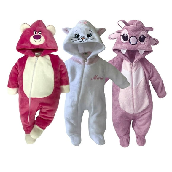 Kit de 3 Mamelucos con Gorro Bordado Disney Lotso Marie Angel KitB430