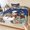 Navy Blue, variant on Full Size Fitted Sheet Set - Red Christmas 3 Piece Bedding Sets 16" Deep Pocket Fitted Sheet with 2 Pillowcases, Snowman Xmas Snowflake Botanical Tree Brushed Microfiber Hotel Luxury Bed Sheets