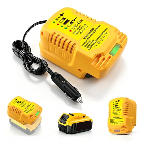 Mini Car Charger for Dewalt 20V 18V Li Ion Battery Portable Cigarette Lighter Plug