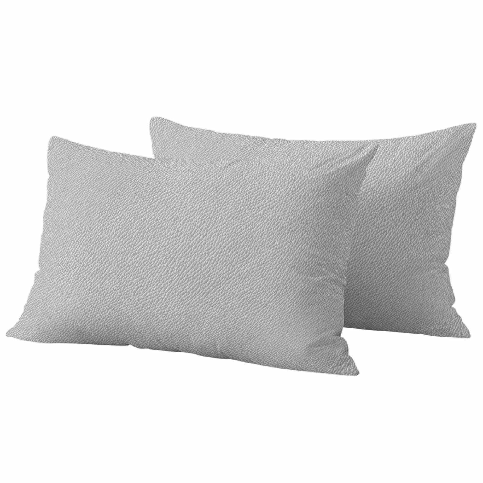 Grey Outdoor Pillow Covers 20x12 Inch Lumbar Pillow Covers Set of 2 Waterproof Decorative Throw Pillow Cases Vintage Leather Patterned Texture Solid Modern Cushion Covers for Patio Furniture Garden