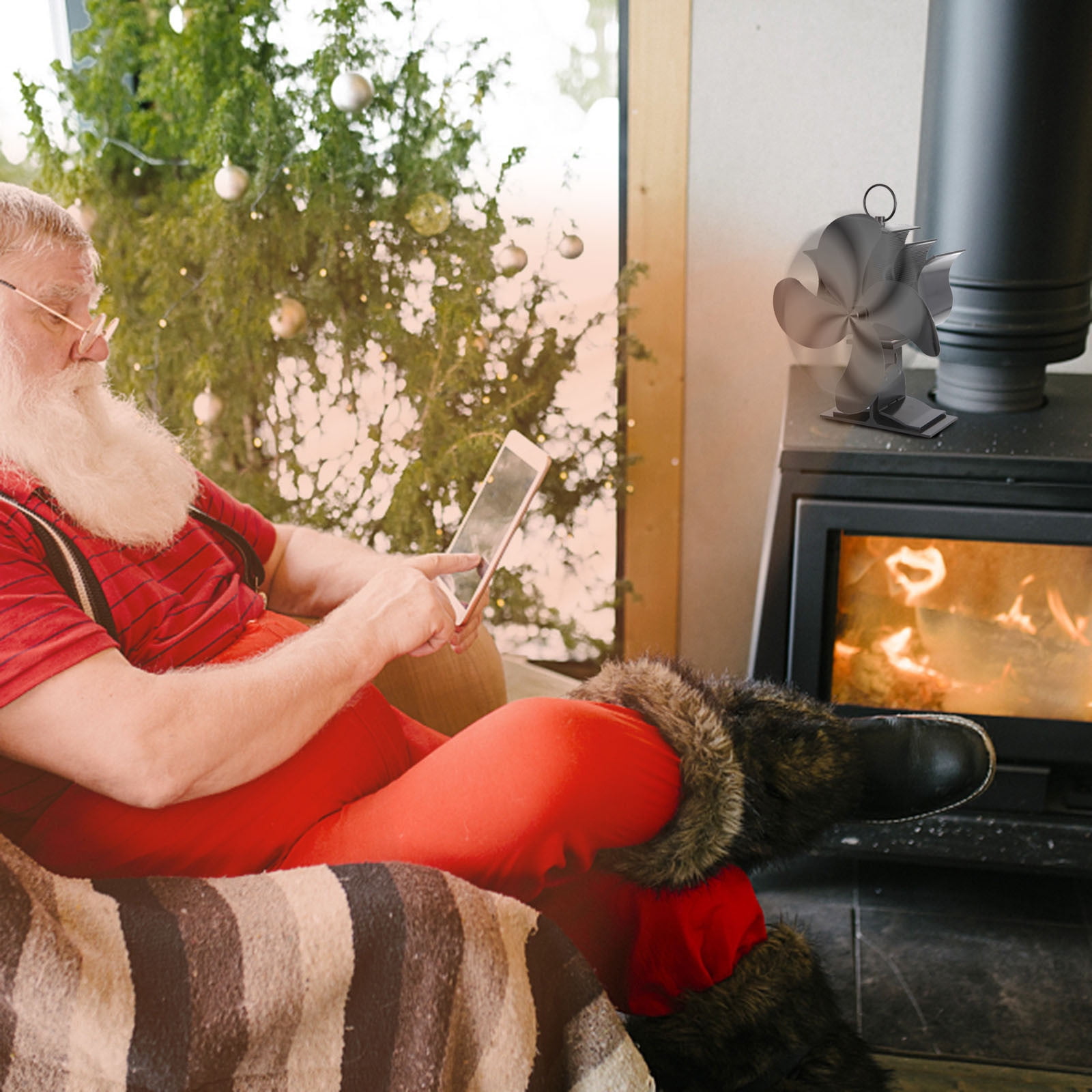Awdenio Stove Fan Wood Stove Fans Fireplace Fan Heat Powered Fan With 4  Blade | Walmart Canada