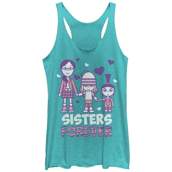 Women's Despicable Me Sisters Forever Racerback Tank Top Tahiti Blue Large