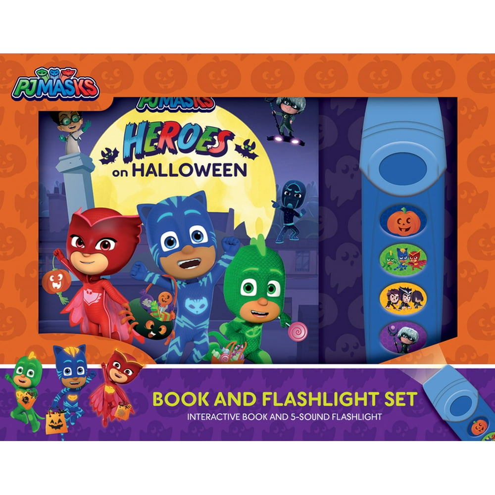PlayASound Pj Masks Heroes on Halloween Book and Flashlight Set