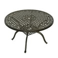thumbnail image 5 of Mondawe 47'' Cast Aluminum Round Table Slanted Grid Dining Table with 2-inch Umbrella Hole, 5 of 7