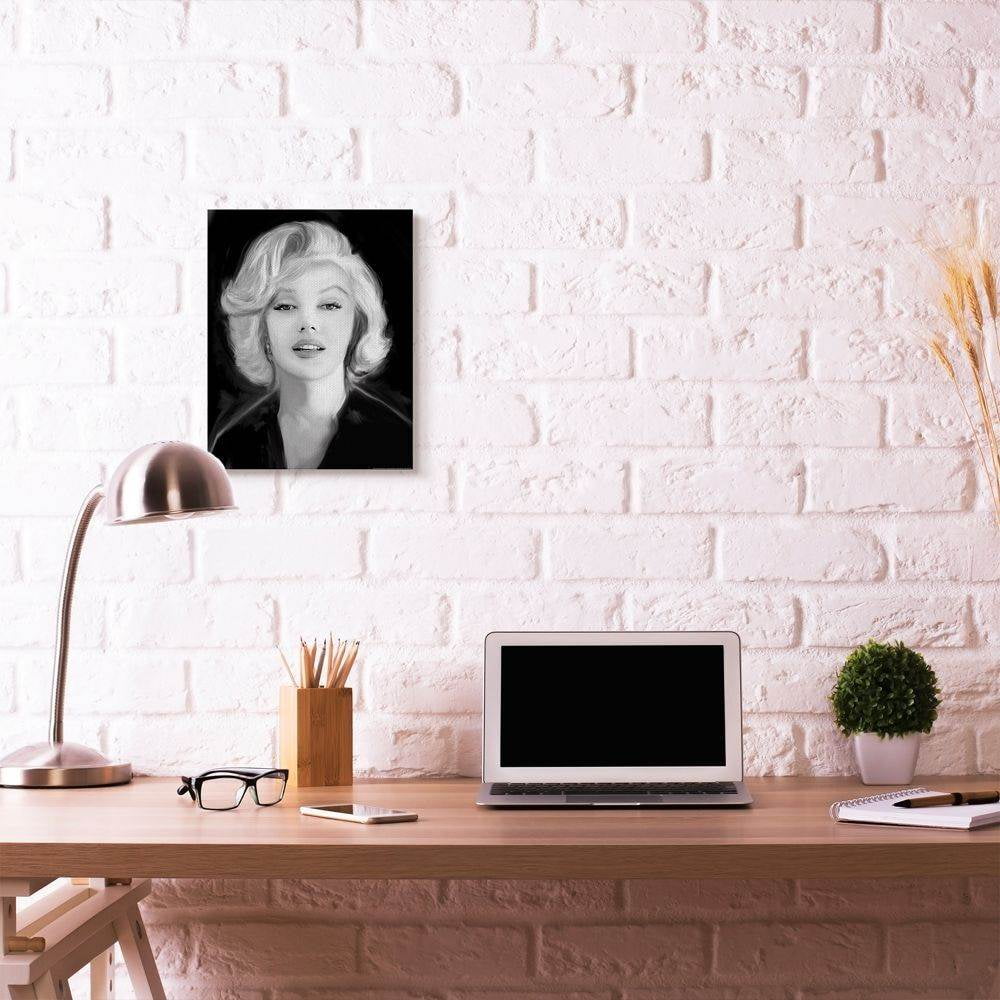 Stupell Industries Marilyn Portrait Vintage Hollywood Movie Star Classic Illustration Canvas Wall Art by Jadei Graphics