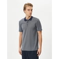 thumbnail image 3 of Minimal Patterned Short Sleeve Textured Polo Neck T-Shirt, 3 of 6