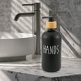 thumbnail image 6 of Unique Bargains 1 Pc Elegant Contains the Letters HANDS Soap Pump Dispenser for Bathroom 16.9oz Black, 6 of 6