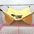 thumbnail image 3 of BESTSKY Rat Double Hammock Ferret Bunkbed Warm Fleece Hanging Bed Pet Cage Accessories Toys for Guinea Pig Gerbil Chinchilla Squirrel Hamster Mouse Mice Pink&Coffee (13.7X13.7 In), 3 of 7