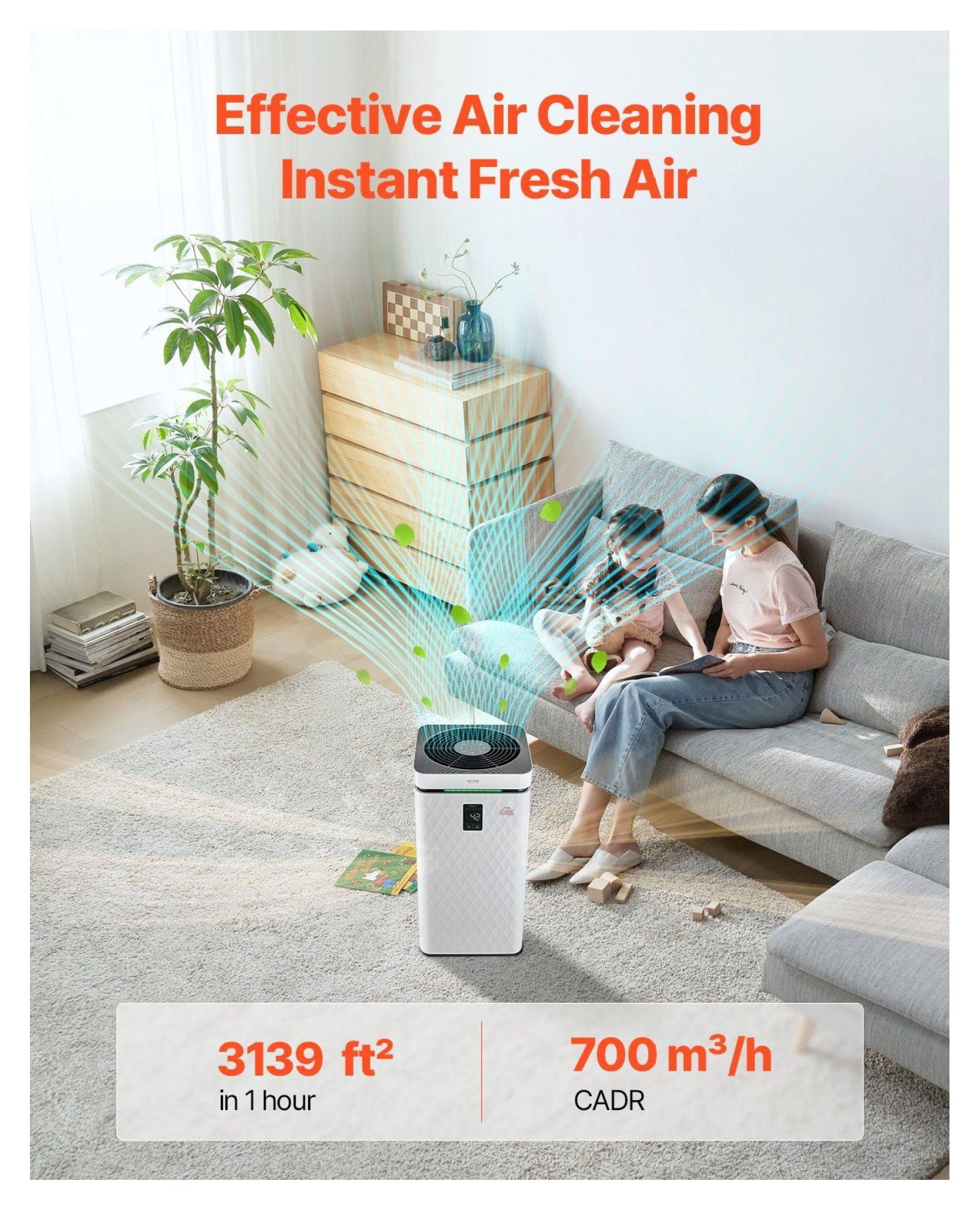 Air Purifier for Home, 3139 sq ft HEPA Filter, Smart Air Purifiers for Allergies & Pets