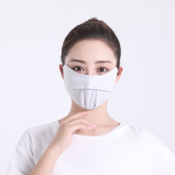 Mascarilla de seda de hielo de verano para mujer, de moda, transpirable, fina, con protección UV, para esquinas de los ojos, para exteriores