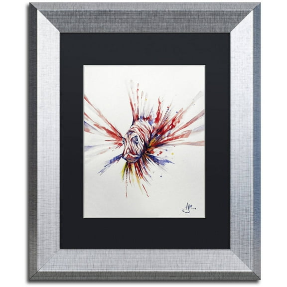 Trademark Fine Art 'Pterois' Canvas Art by Marc Allante, Black Matte, Silver Frame
