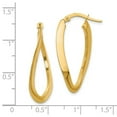 thumbnail image 2 of 14k Yellow Gold Polished Oval Hinged Hoop Earrings - 1.5 Grams - Measures 33x14mm Wide 1.6mm Thick, 2 of 2