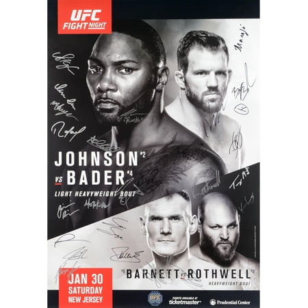 UFC on FOX 18 Johnson vs. Bader Autographed 27" x 39" 26-Signature Event Poster - Fanatics Authentic Certified